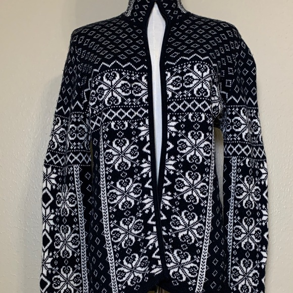 Bloomingdale's Dale of Norway Style  Wool Cashmere Zip Up Sweater Jacket Size XL - Picture 5 of 8